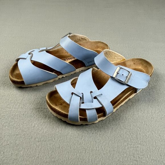 Birkenstock Shoes - Birkenstock Yao Dove Blue Patent Sandals Adjustable Buckle Women's 37 - US 6